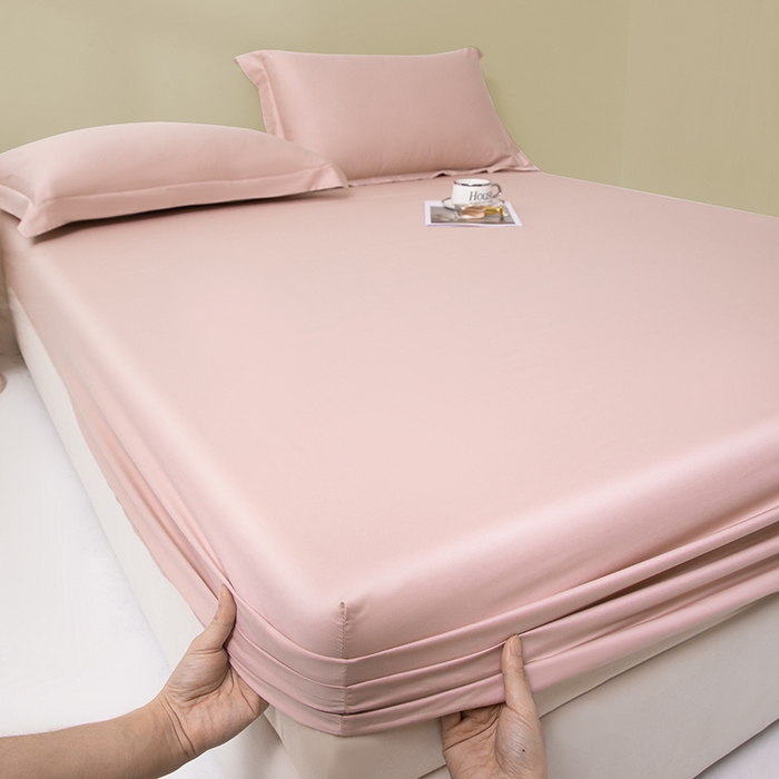 91家纺网 家纺一手货源 找家纺 佑金甜 2026新款A类60支新疆长绒棉纯棉床笠系列单品床笠床笠单件 杏花粉