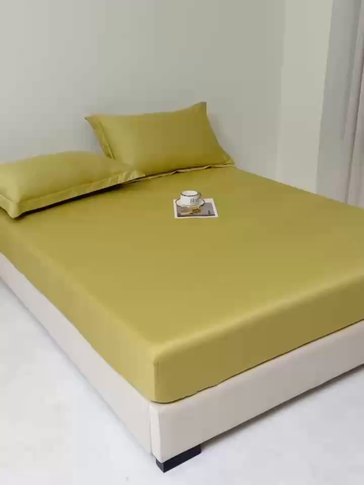 91家纺网 家纺一手货源 找家纺 佑金甜 2026新款A类60支新疆长绒棉纯棉床笠系列单品床笠床笠单件 拿坡里黄