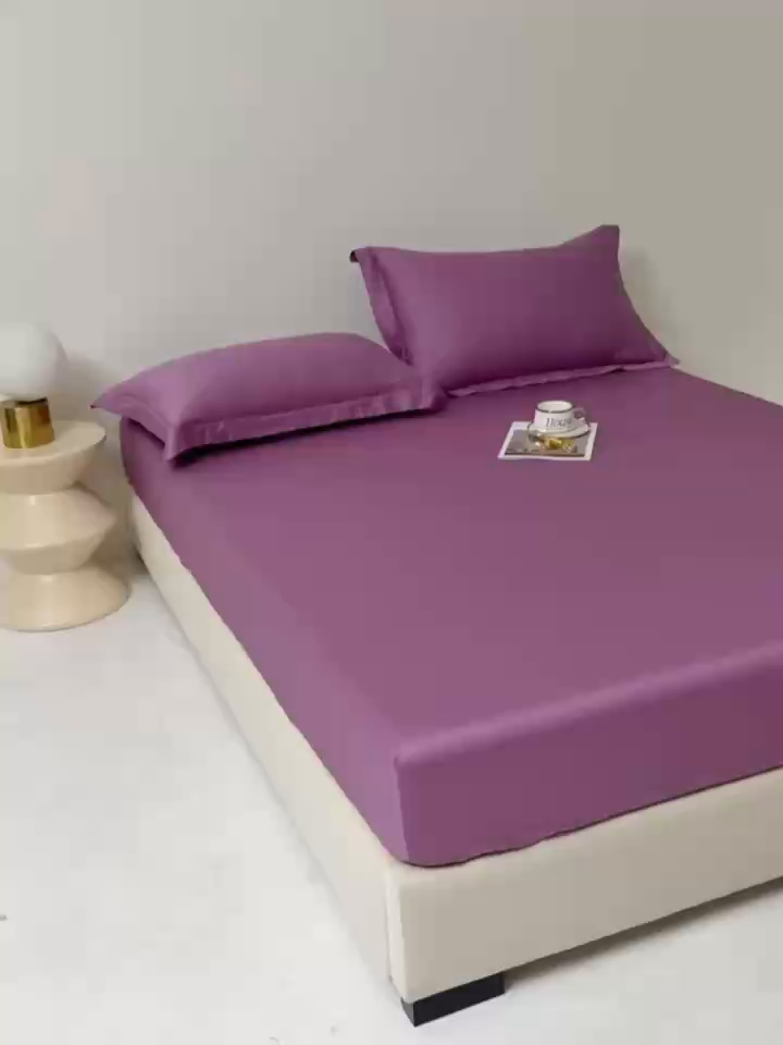 91家纺网 家纺一手货源 找家纺 佑金甜 2026新款A类60支新疆长绒棉纯棉床笠系列单品床笠床笠单件 紫瑞