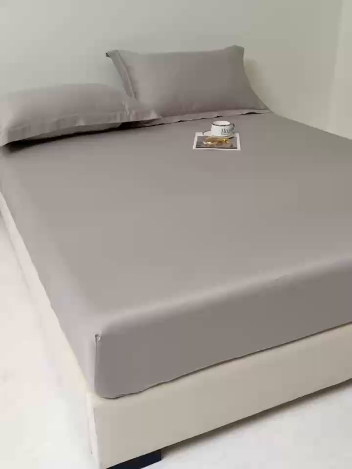 91家纺网 家纺一手货源 找家纺 佑金甜 2026新款A类60支新疆长绒棉纯棉床笠系列单品床笠床笠单件 极致灰