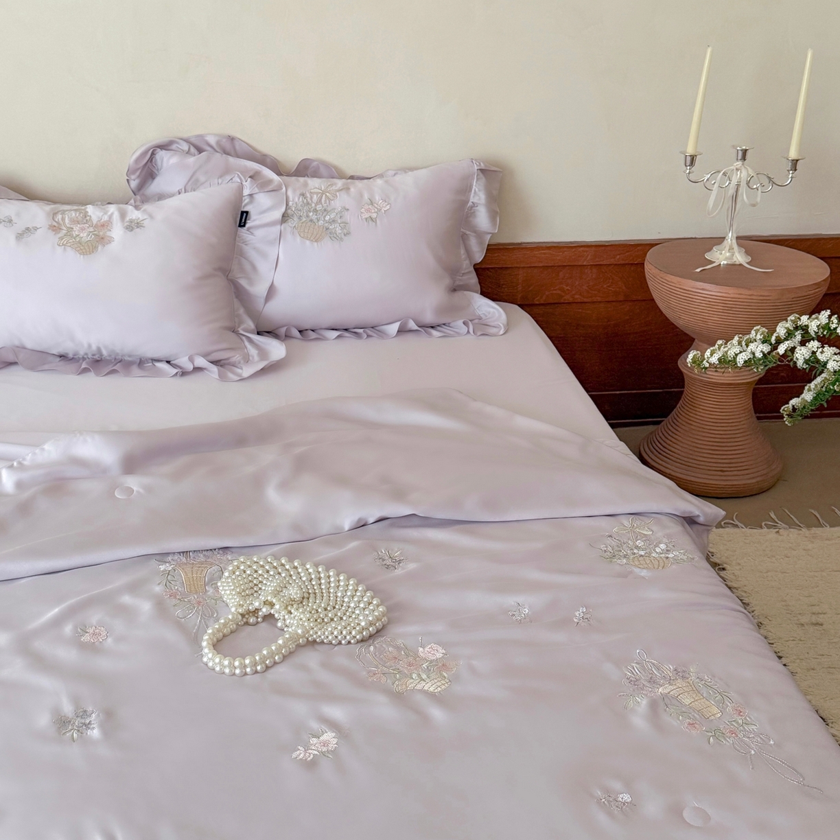 91家纺网 家纺一手货源 找家纺 鹿班家居 2026春夏新款60S兰精天丝刺绣夏被夏凉被空调被系列-夏花（标准会员-20元） 夏花-紫色