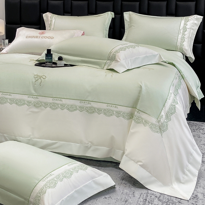 91家纺网 家纺一手货源 找家纺 （总）丞音家纺 2026新款A类少女公主风双股100支贡缎长绒棉四件套刺绣被套绣花床笠高档礼盒装