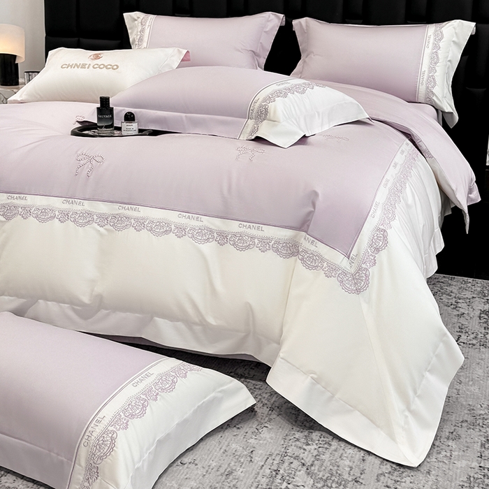 91家纺网 家纺一手货源 找家纺 （总）丞音家纺 2026新款A类少女公主风双股100支贡缎长绒棉四件套刺绣被套绣花床笠高档礼盒装