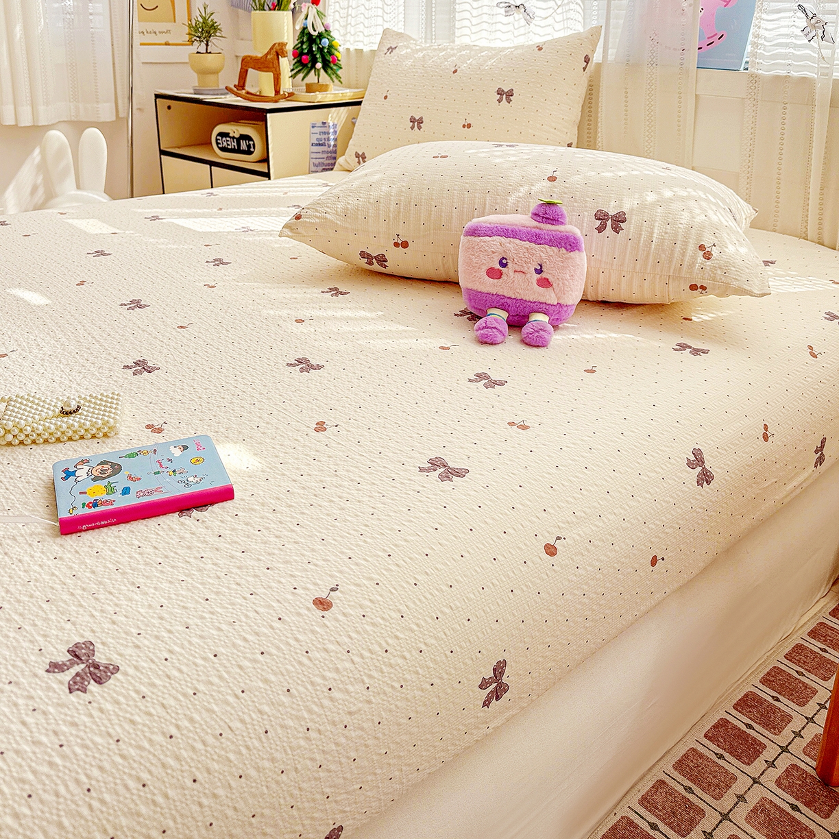 91家纺网 家纺一手货源 找家纺 （总）N先生+V 13814689556 发大图/买家秀 2026春夏新款软糯糯泡芙纱单床笠 床笠单件