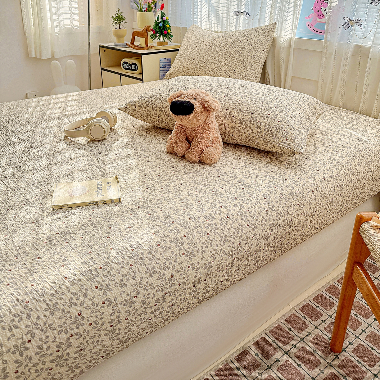 91家纺网 家纺一手货源 找家纺 N先生+V 13814689556 发大图/买家秀 2026春夏新款软糯糯泡芙纱单床笠 床笠单件 花蔓（床笠）