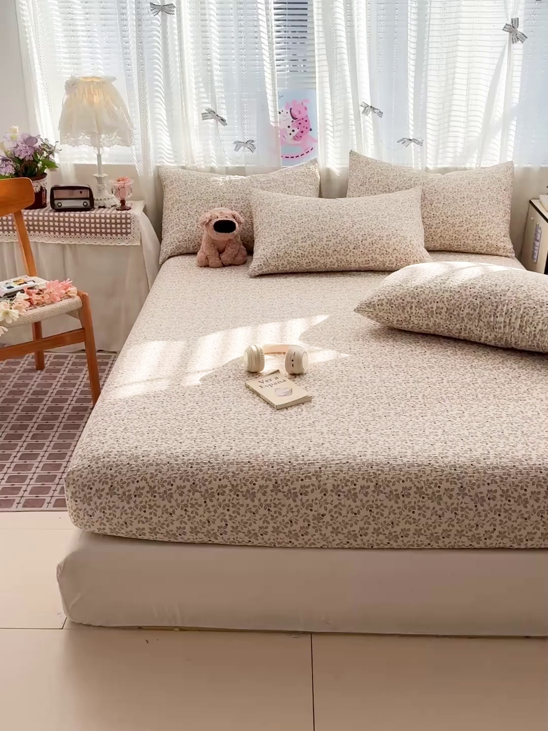 91家纺网 家纺一手货源 找家纺 N先生+V 13814689556 发大图/买家秀 2026春夏新款软糯糯泡芙纱单床笠 床笠单件 花蔓（床笠）