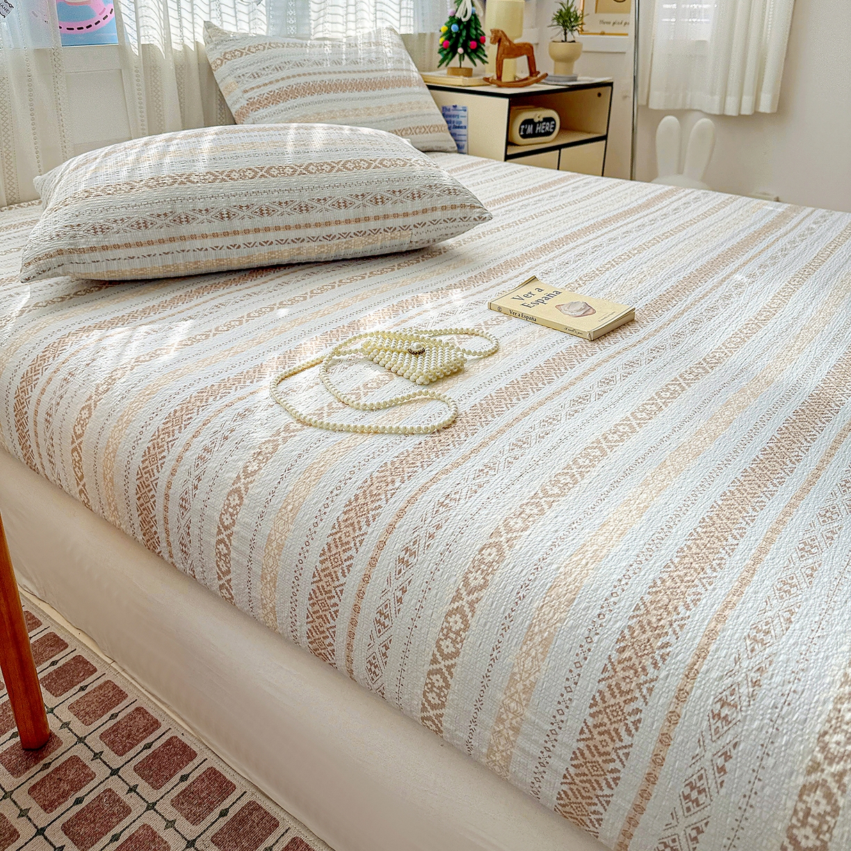 91家纺网 家纺一手货源 找家纺 N先生+V 13814689556 发大图/买家秀 2026春夏新款软糯糯泡芙纱单床笠 床笠单件 遇见（床笠）