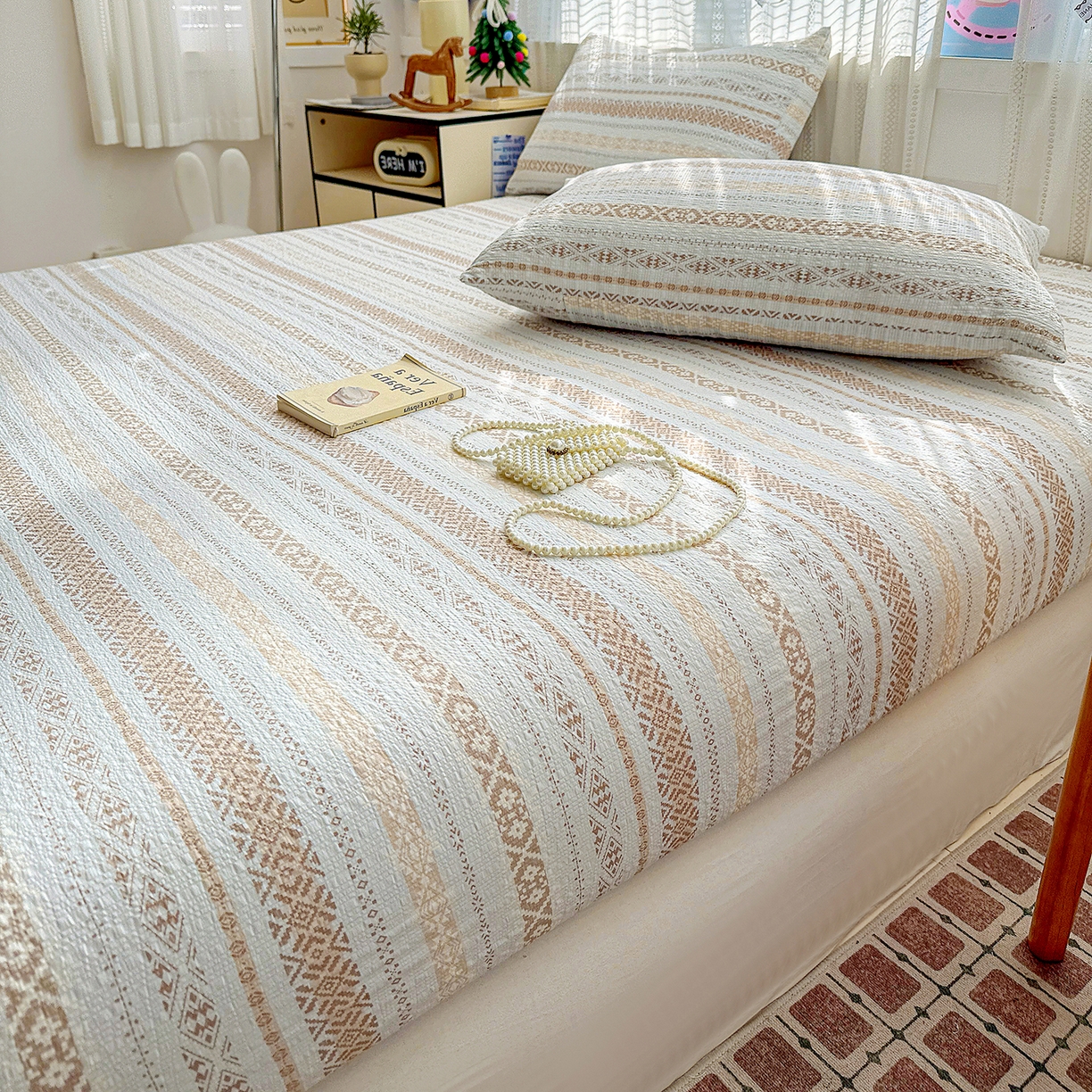 91家纺网 家纺一手货源 找家纺 N先生+V 13814689556 发大图/买家秀 2026春夏新款软糯糯泡芙纱单床笠 床笠单件 遇见（床笠）