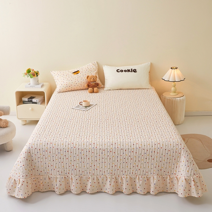 91家纺网 家纺一手货源 找家纺 麦空家居 2026新款木棉皱纱春夏被床盖四件套jelly cheese系列 毛巾卷