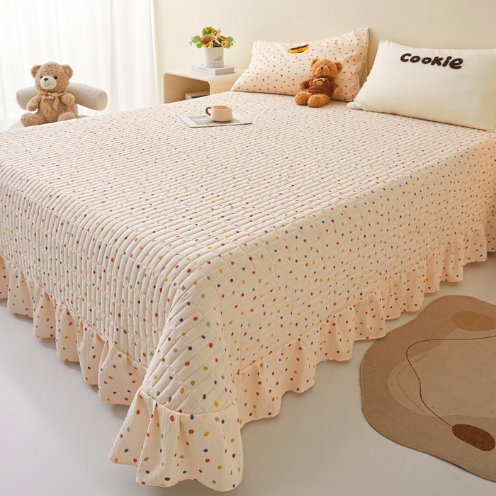 91家纺网 家纺一手货源 找家纺 麦空家居 2026新款木棉皱纱春夏被床盖四件套jelly cheese系列 毛巾卷