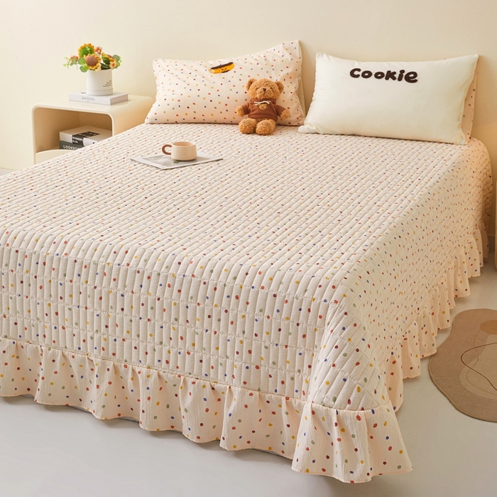 91家纺网 家纺一手货源 找家纺 麦空家居 2026新款木棉皱纱春夏被床盖四件套jelly cheese系列 毛巾卷