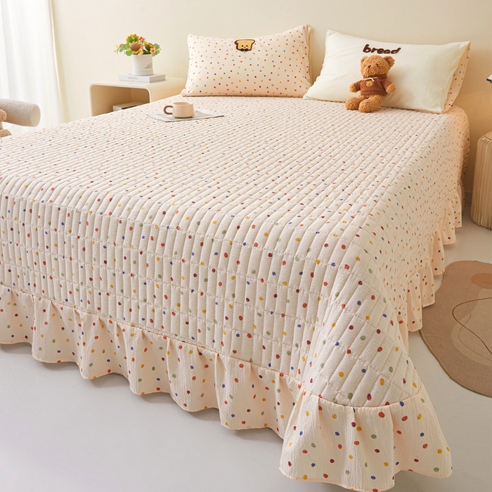 91家纺网 家纺一手货源 找家纺 麦空家居 2026新款木棉皱纱春夏被床盖四件套jelly cheese系列 吐司