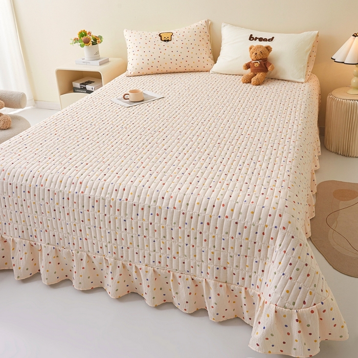 91家纺网 家纺一手货源 找家纺 麦空家居 2026新款木棉皱纱春夏被床盖四件套jelly cheese系列 吐司