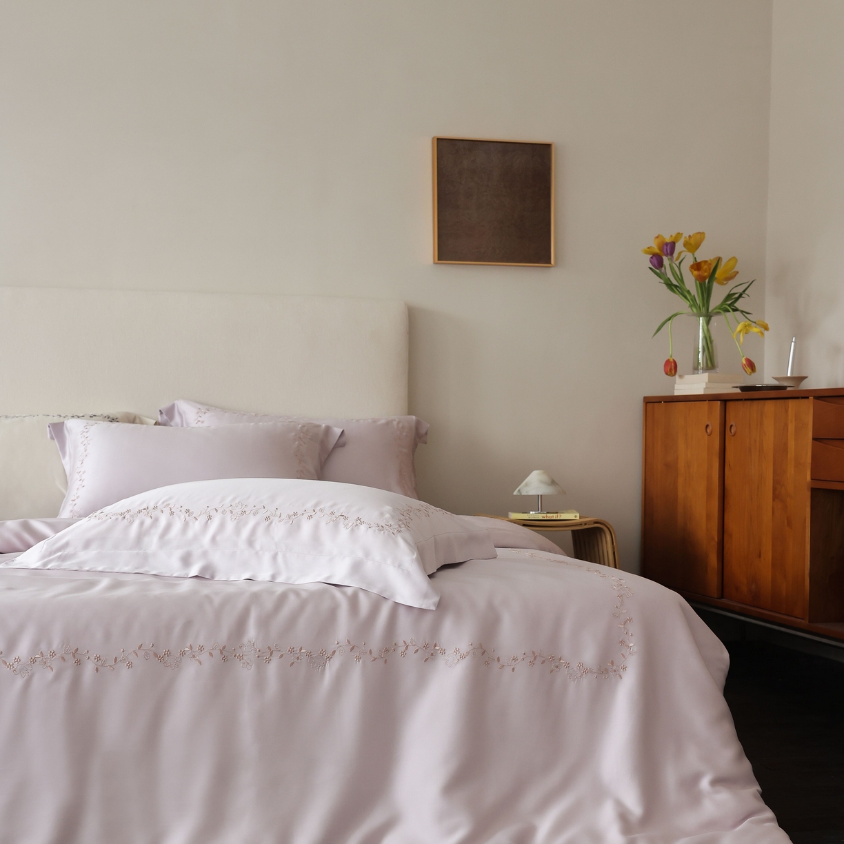 91家纺网 家纺一手货源 找家纺 初拾 2026新款60支奥地利进口兰精天丝四件套—嘉丽斯 嘉丽斯-香草紫