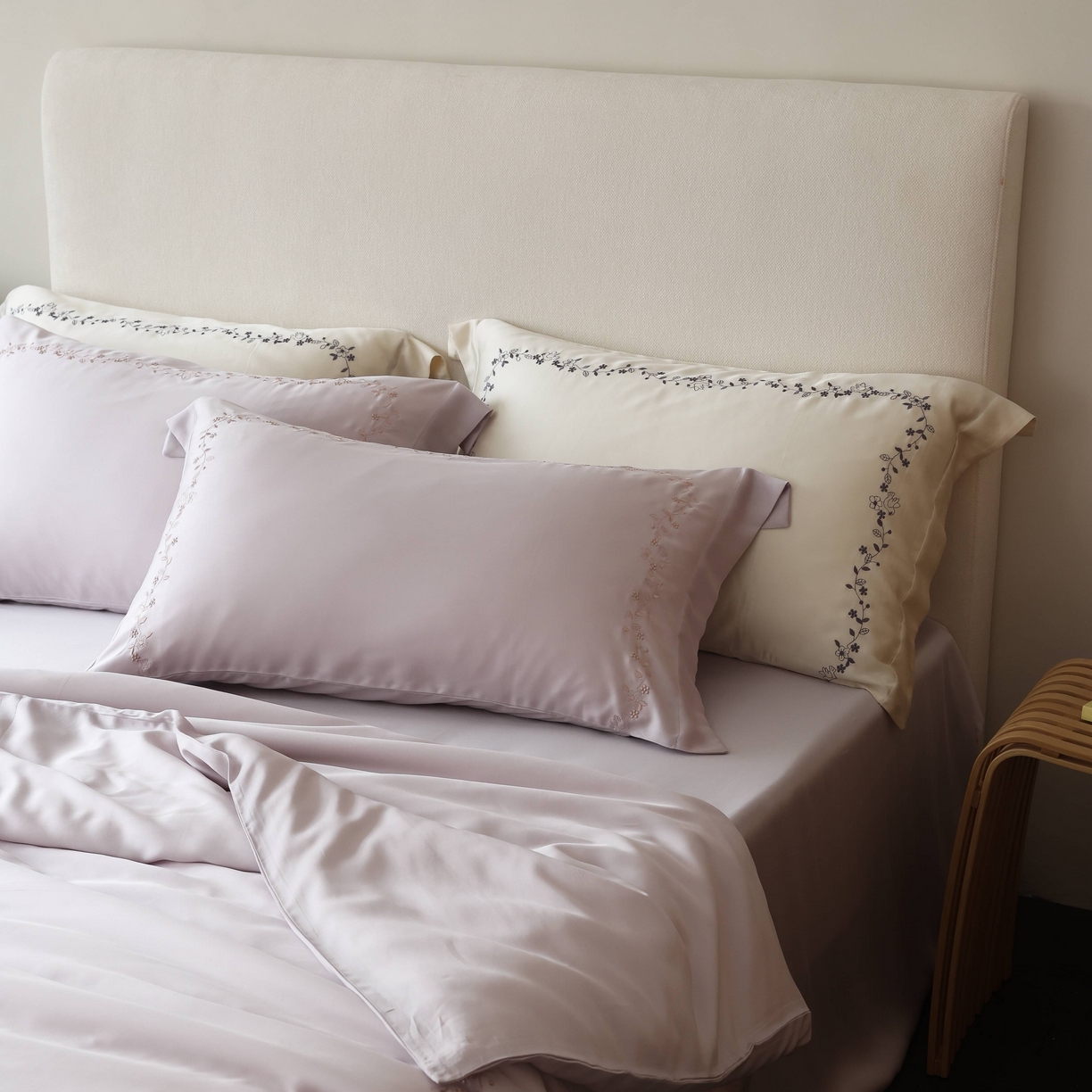 91家纺网 家纺一手货源 找家纺 初拾 2026新款60支奥地利进口兰精天丝四件套—嘉丽斯 嘉丽斯-香草紫