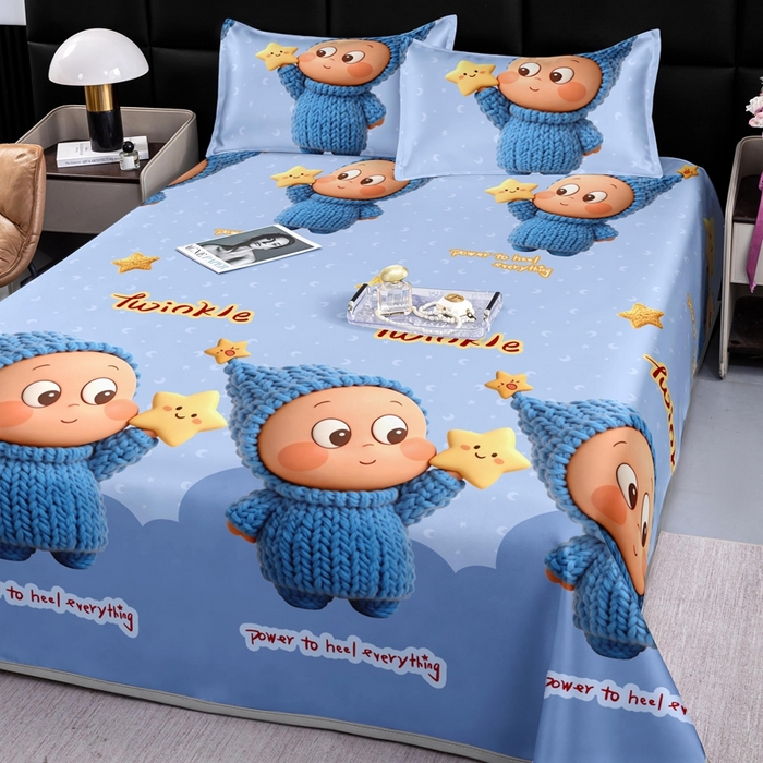 91家纺网 家纺一手货源 找家纺 （总）念家居 2026新款实物更立体5D立体数码印花凉感丝冰丝席凉席三件套