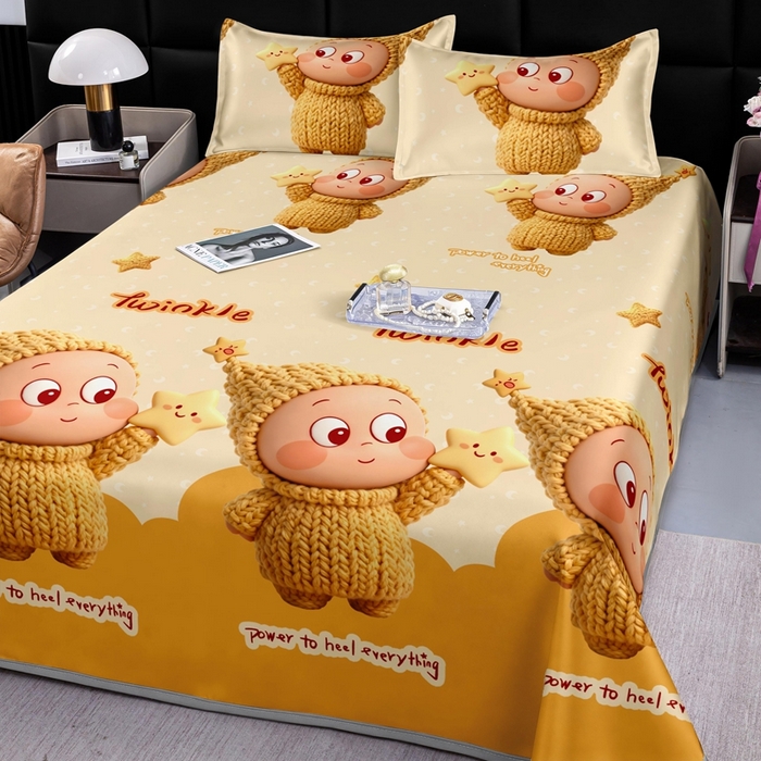 91家纺网 家纺一手货源 找家纺 （总）念家居 2026新款实物更立体5D立体数码印花凉感丝冰丝席凉席三件套