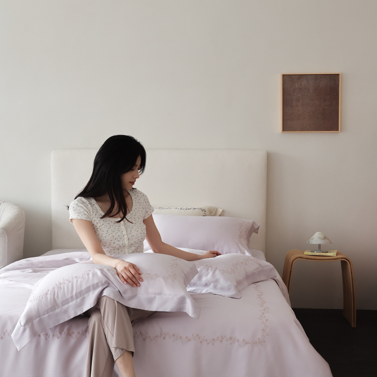 91家纺网 家纺一手货源 找家纺 初拾 2026新款60支奥地利进口兰精天丝四件套—嘉丽斯 嘉丽斯-香草紫