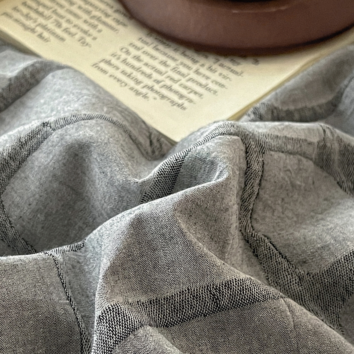 91家纺网 家纺一手货源 找家纺 吾诺家居 2026新款全棉纯棉大提花新疆棉花夏被夏凉被空调被四件套-石纹 石纹-深灰