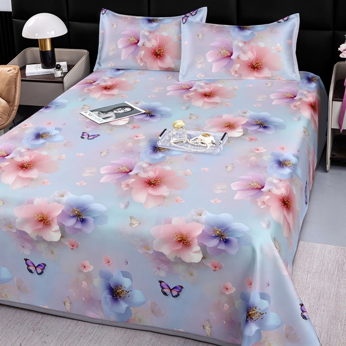 91家纺网 家纺一手货源 找家纺 （总）念家居 2026新款实物更立体5D立体数码印花凉感丝冰丝席凉席三件套