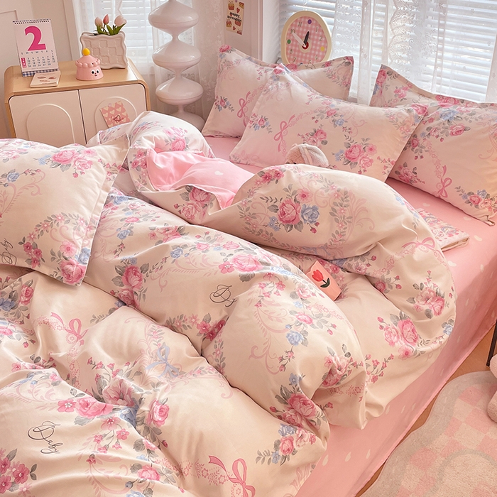 91家纺网 家纺一手货源 找家纺 （总）世爵 2026春夏新款亲肤磨毛印花四件套