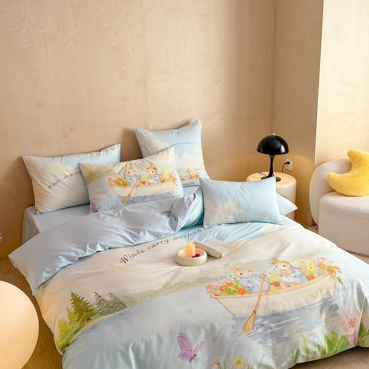 91家纺网 家纺一手货源 找家纺 （总）西西家居 2026新款100s数码印花款长绒棉四件套-春日治愈款