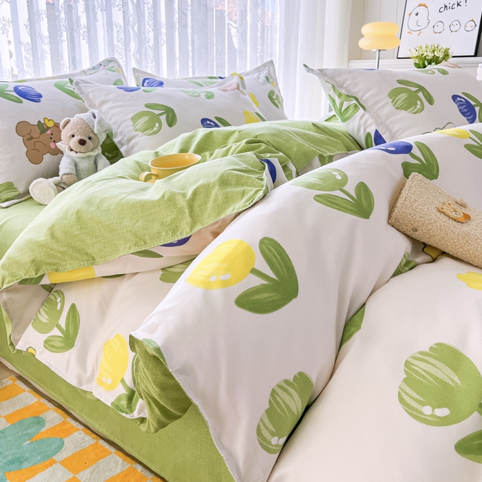 世爵 2026春夏新款亲肤磨毛印花四件套 兔小妹