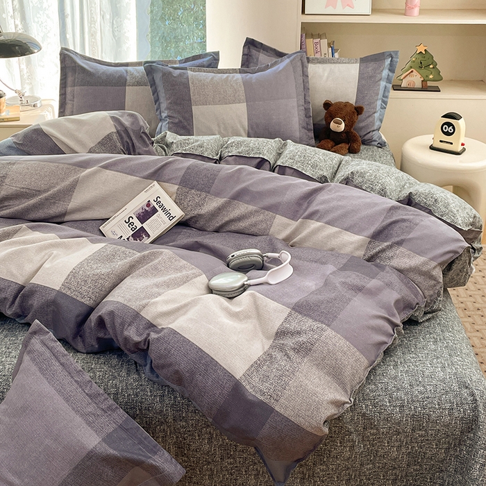 91家纺网 家纺一手货源 找家纺 世爵 2026春夏新款亲肤磨毛印花四件套 文森格