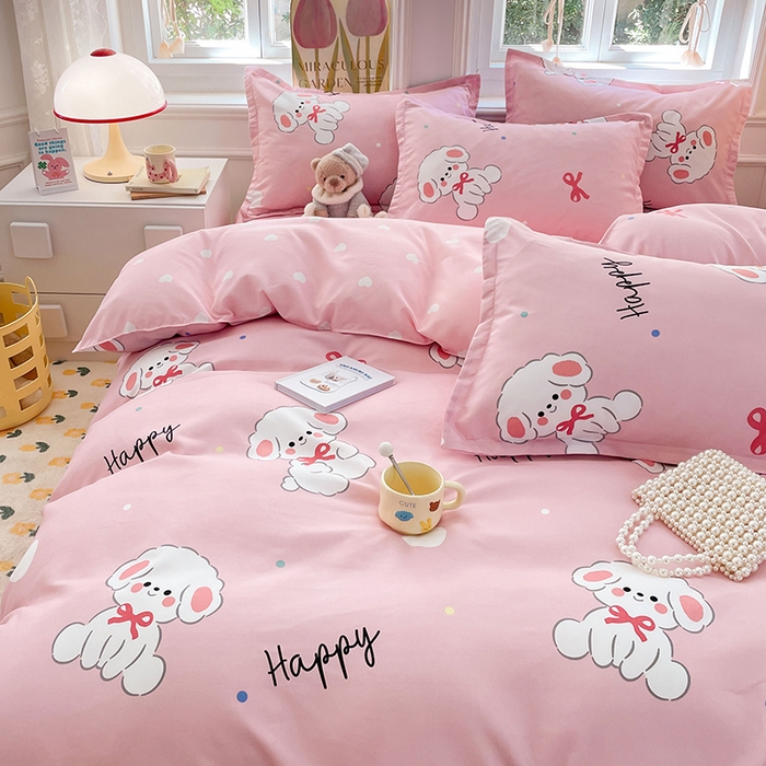 91家纺网 家纺一手货源 找家纺 世爵 2026春夏新款亲肤磨毛印花四件套 温暖萌宝