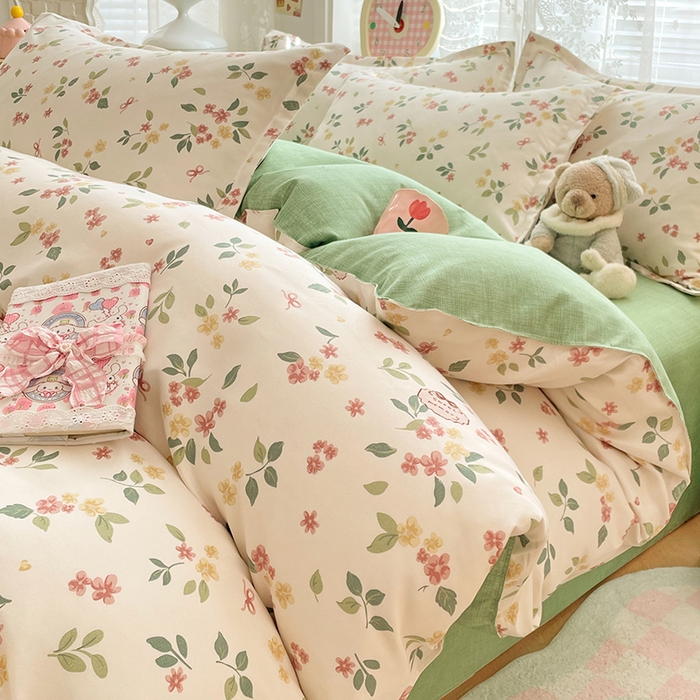 世爵 2026春夏新款亲肤磨毛印花四件套 甜美庄园