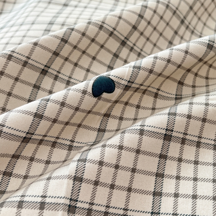 91家纺网 家纺一手货源 找家纺 世爵 2026春夏新款亲肤磨毛印花四件套 甜心格子