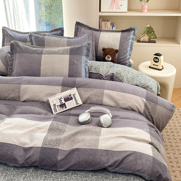 91家纺网 家纺一手货源 找家纺 世爵 2026春夏新款亲肤磨毛印花四件套 文森格