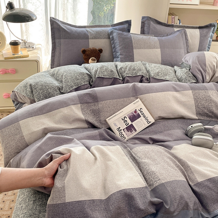 91家纺网 家纺一手货源 找家纺 世爵 2026春夏新款亲肤磨毛印花四件套 文森格