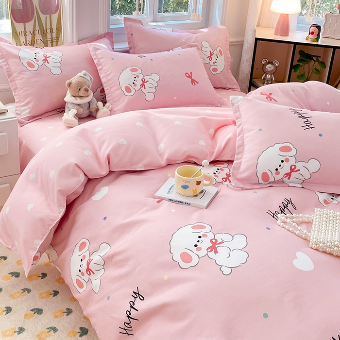 91家纺网 家纺一手货源 找家纺 世爵 2026春夏新款亲肤磨毛印花四件套 温暖萌宝