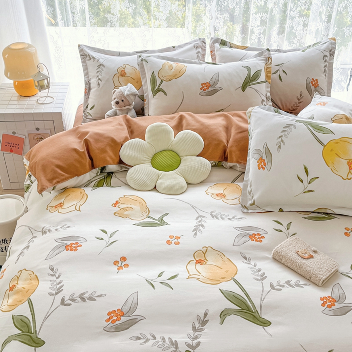 91家纺网 家纺一手货源 找家纺 世爵 2026春夏新款亲肤磨毛印花四件套 郁金香