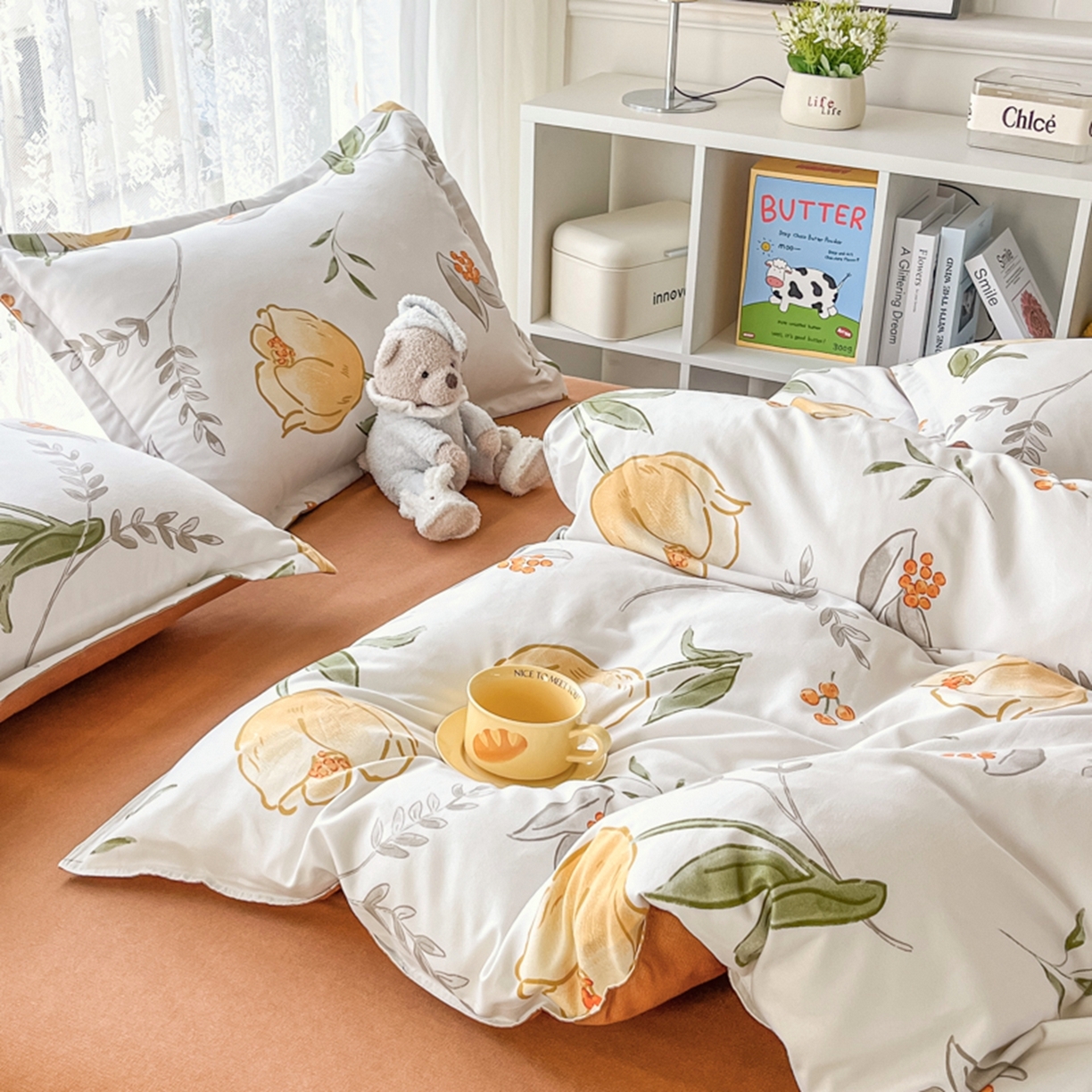 91家纺网 家纺一手货源 找家纺 世爵 2026春夏新款亲肤磨毛印花四件套 郁金香