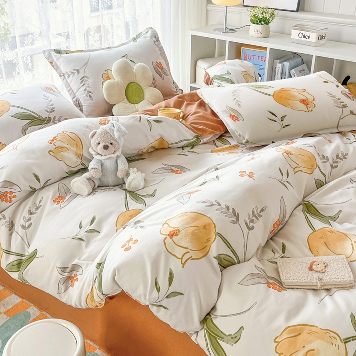 91家纺网 家纺一手货源 找家纺 世爵 2026春夏新款亲肤磨毛印花四件套 郁金香