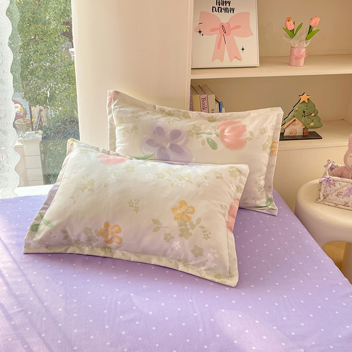 91家纺网 家纺一手货源 找家纺 世爵 2026春夏新款亲肤磨毛印花四件套 晴光花叙绿