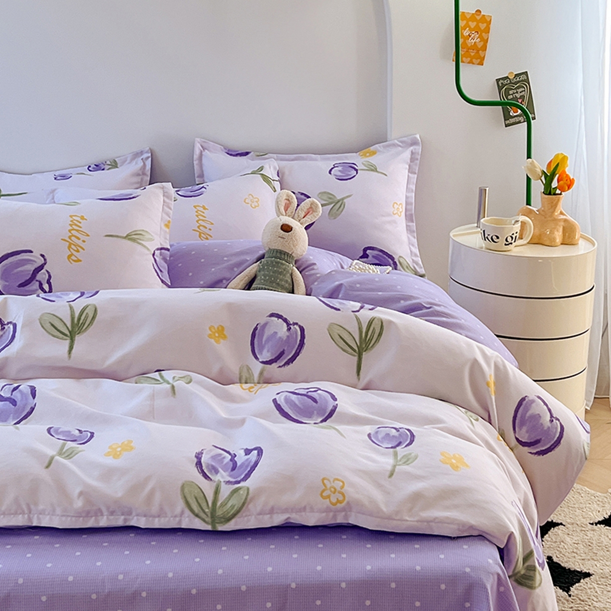 91家纺网 家纺一手货源 找家纺 世爵 2026春夏新款亲肤磨毛印花四件套 郁金花海