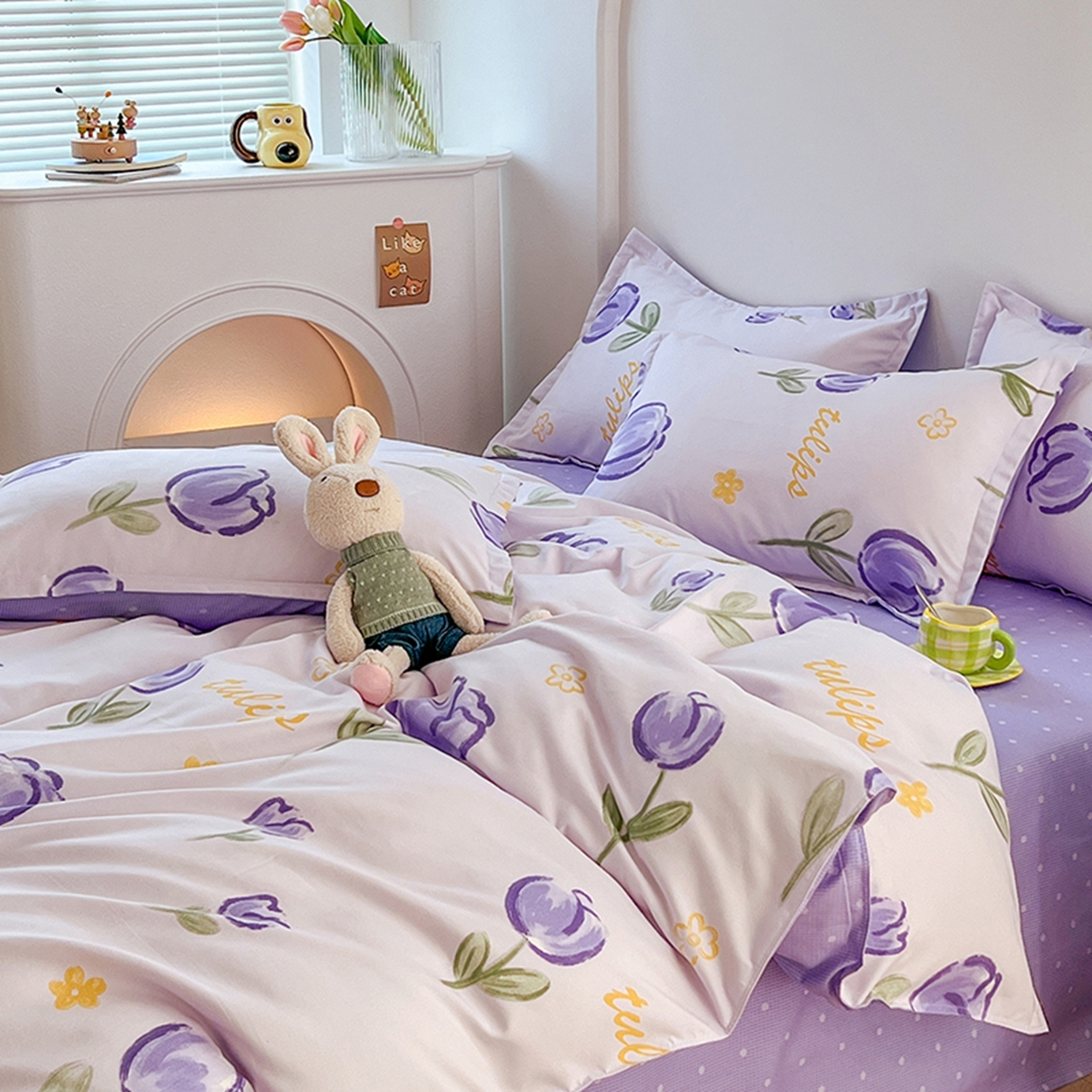 91家纺网 家纺一手货源 找家纺 世爵 2026春夏新款亲肤磨毛印花四件套 郁金花海