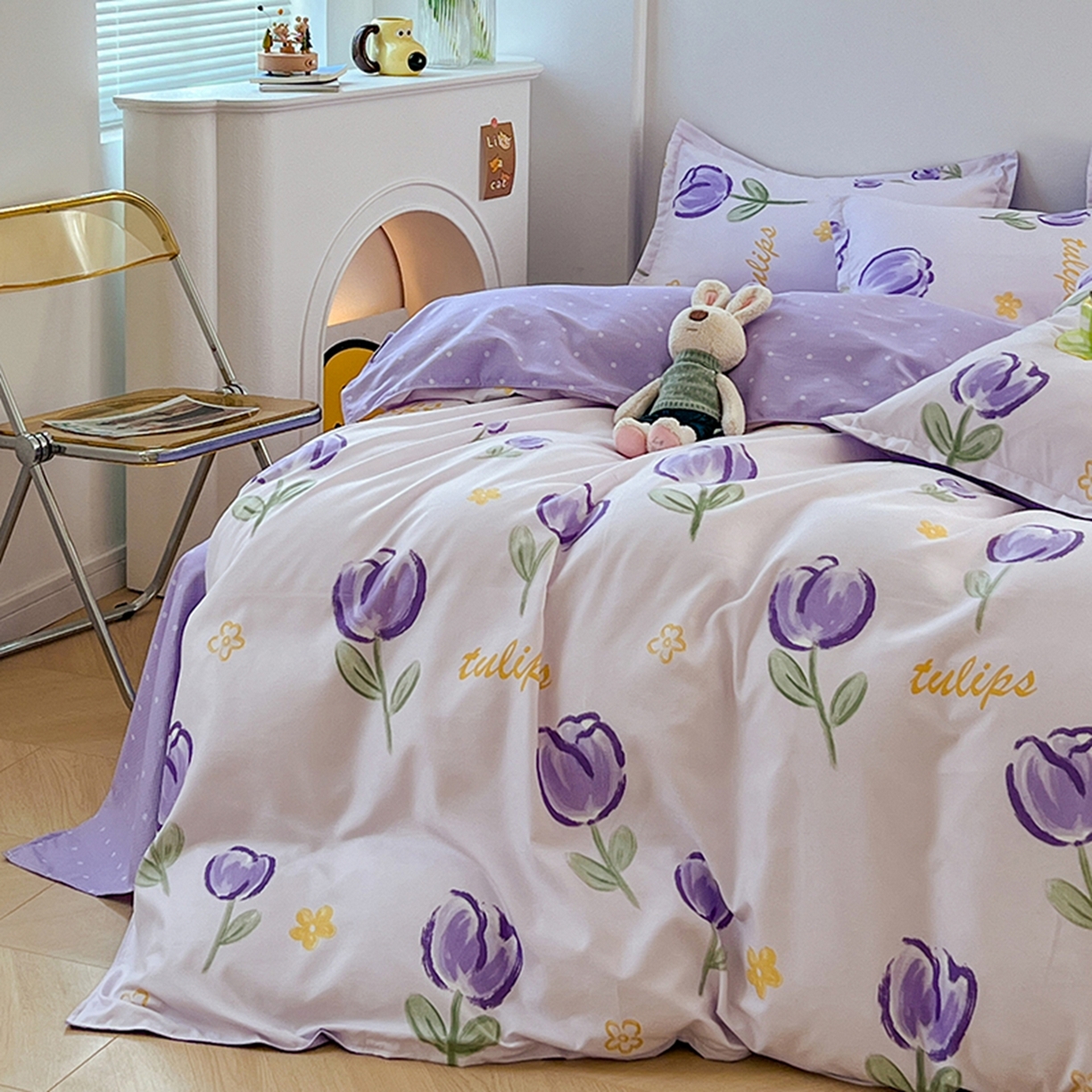 91家纺网 家纺一手货源 找家纺 世爵 2026春夏新款亲肤磨毛印花四件套 郁金花海