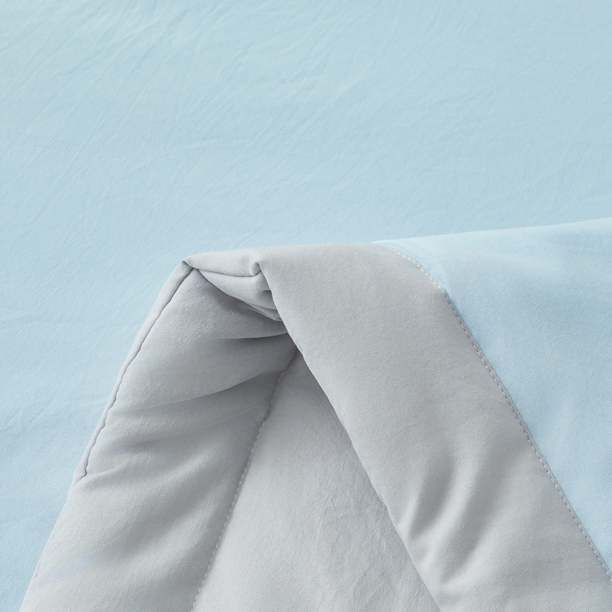 91家纺网 家纺一手货源 找家纺 晓时候 2026新款无印风水洗棉新疆棉花被夏被夏凉被空调被子 素夏-蓝灰