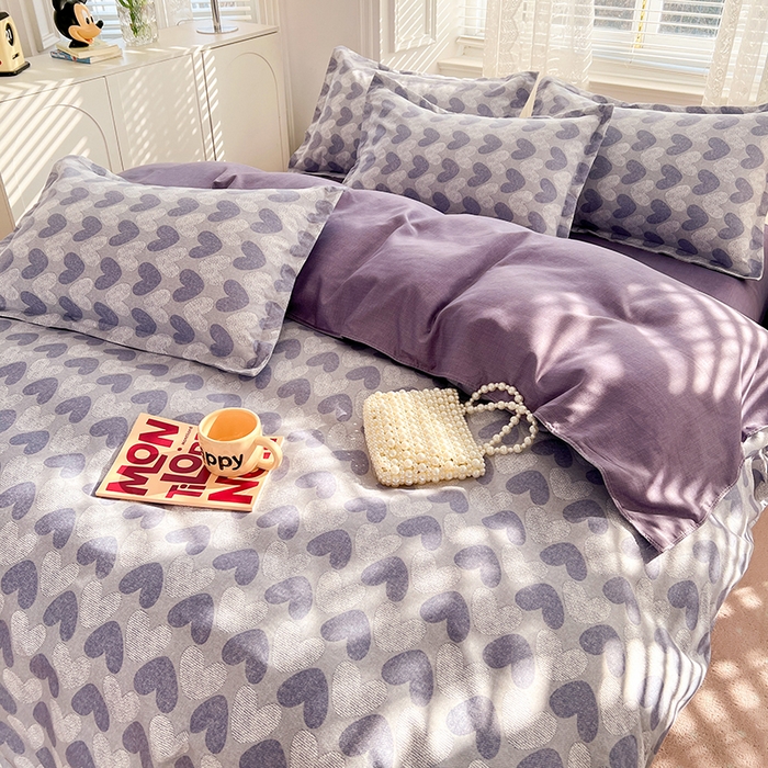 91家纺网 家纺一手货源 找家纺 世爵 2026春夏新款亲肤磨毛印花四件套 心海