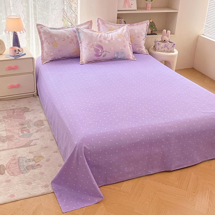 91家纺网 家纺一手货源 找家纺 世爵 2026春夏新款亲肤磨毛印花四件套 晴光花叙粉