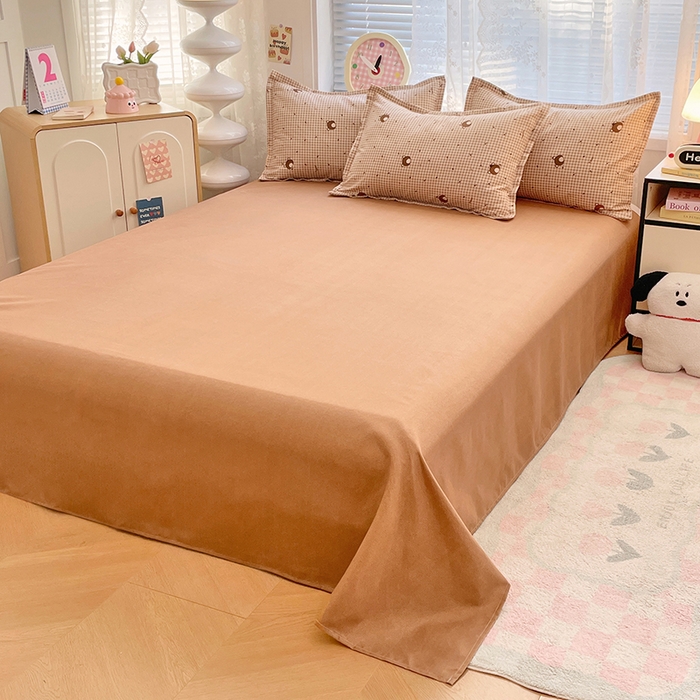 91家纺网 家纺一手货源 找家纺 世爵 2026春夏新款亲肤磨毛印花四件套 熊仔格