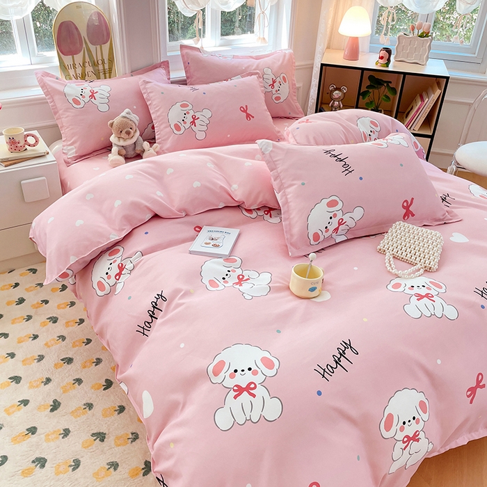 91家纺网 家纺一手货源 找家纺 世爵 2026春夏新款亲肤磨毛印花四件套 温暖萌宝