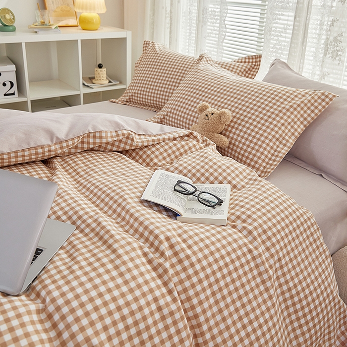 91家纺网 家纺一手货源 找家纺 世爵 2026春夏新款亲肤磨毛印花四件套 优格咖