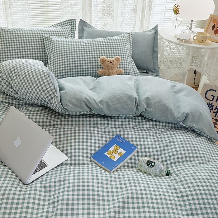 91家纺网 家纺一手货源 找家纺 世爵 2026春夏新款亲肤磨毛印花四件套 优格绿