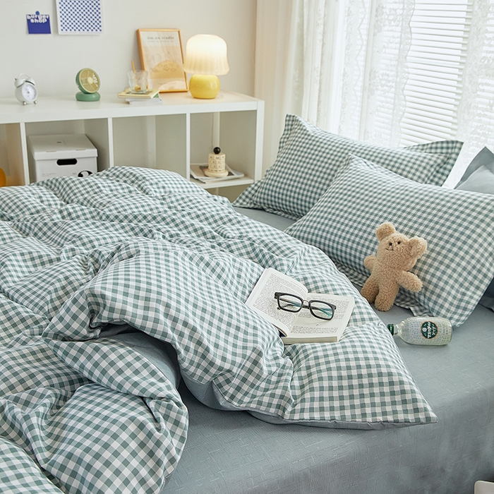 91家纺网 家纺一手货源 找家纺 世爵 2026春夏新款亲肤磨毛印花四件套 优格绿