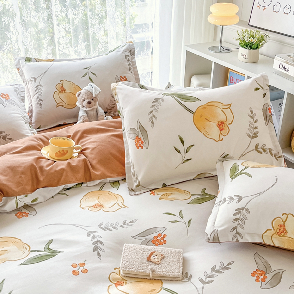 91家纺网 家纺一手货源 找家纺 世爵 2026春夏新款亲肤磨毛印花四件套 郁金香